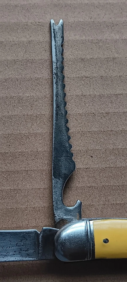 Cuchillo de pesca abrebotellas y escalador vintage Imperial Prov, RI EE. UU. 2 hojas Foto 3 de 4