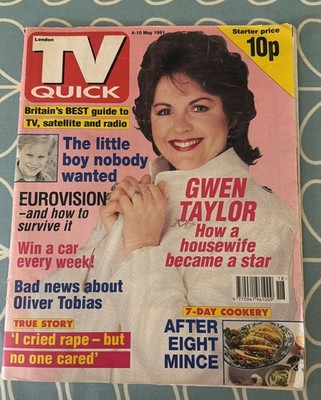 TV Quick Magazine 4 MAY 1991 Eurovision  Gwen Taylor Oliver Tobias Fred Talbot