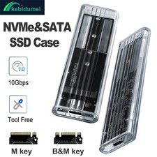 M.2 NVMe SATA SSD Enclosure USB-C 10Gbps 2230 2242 2260 2280 Tool-Free