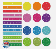 Sayglossy 6 Sets Fraction Tiles Set for Math Classroom Fractions Manipulative