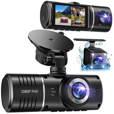 3 Channel Car Camera Front Rear Inside 32GB Loop Recording