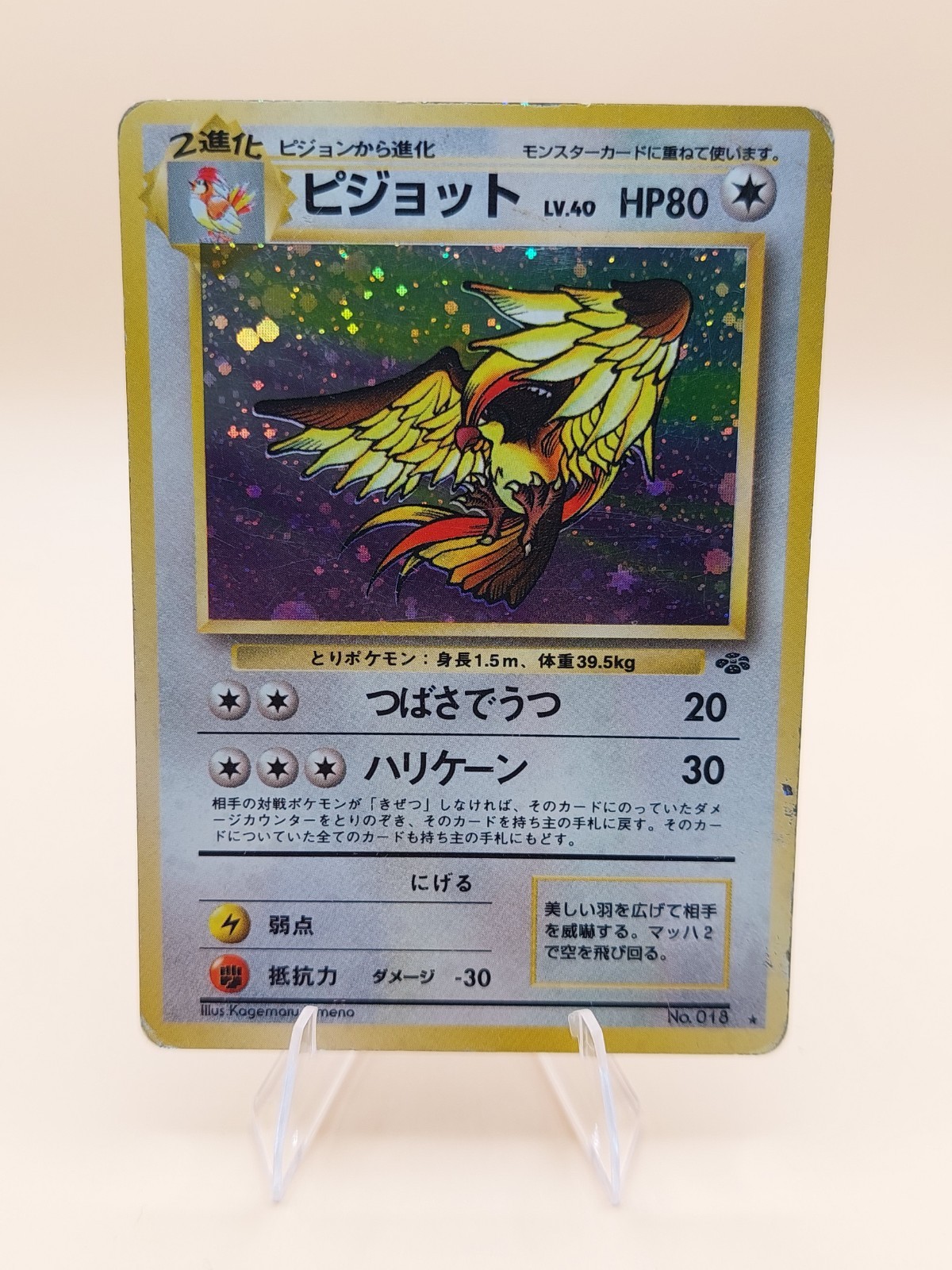 Pidgeot Holo Rare Japanese Jungle No. 18 Pokemon Card - 1997