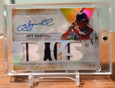JEFF BAGWELL 2015 TOPPS TRIPLE THREADS RELICS GOLD PATCH AUTO 9/9 AUTOGRAPH