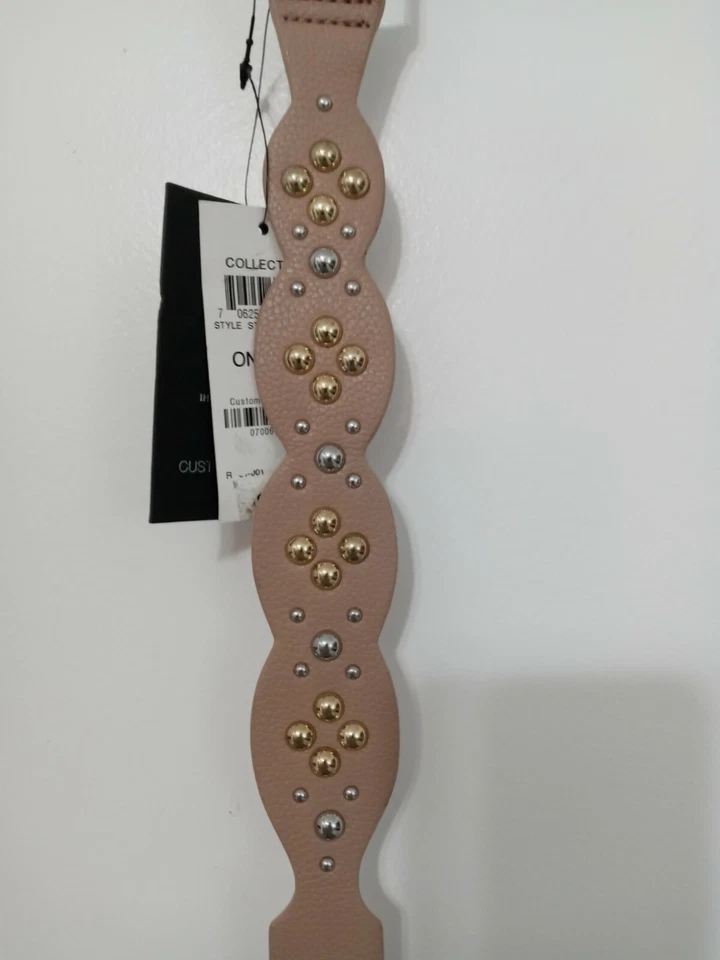 INC Purse Strap Scallop Gold & Silver Studs Interchangeable Guitar Tan Crossbody - Image 2 of 4