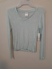 Junior Womens Long Sleeve Rib Tee Shirt No Boundaries Size Small NWT