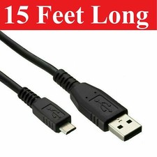 Cable de carga cargador sincronización de datos micro USB de 15 pies controlador LG PS4 Xbox One