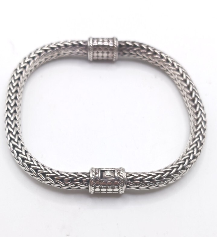 STUNNING 925 DOTTED SLIDEIN LOCK WHEAT CHAIN BRACELET SIMILAR TO JOHN