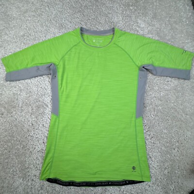 Coolibar T Shirt Mens Small Green Rashguard Tee UPF 50 Sun Protection Active