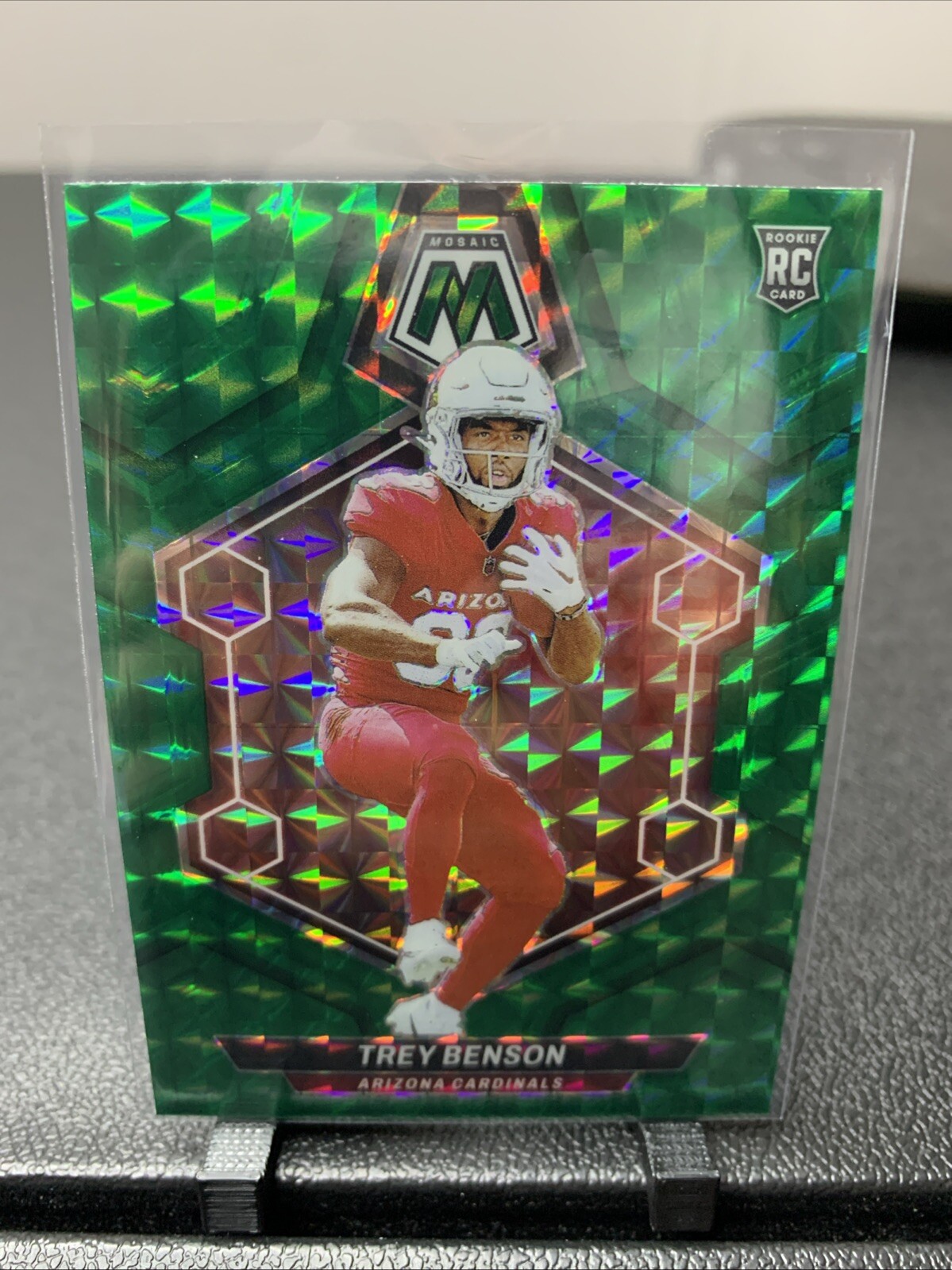2024 Panini Mosaic - Rookies Green Mosaic Prizm #360 Trey Benson (RC)