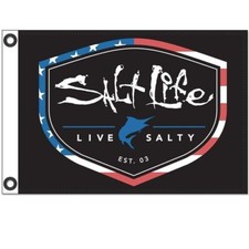 Salt Life AmeriShield Flag - 100 Polyester - SLBT2007 Black - 24" x 36"