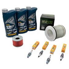 Wartungspaket für Yamaha FZR 1000 2LA 87-88 Luftfilter+Ölfilter+Zündkerzen Öl 3L