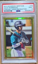 2019 Bowman Heritage Chrome Julio Rodriguez Gold Refractor #41/50 PSA 9--53CP-18