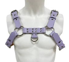 Men Bulldog Harness Leather Harness Adjustable Buckle Body Chest Harness Costume