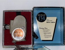 1950's Bell Howell Model 134 Vintage 8mm Turret Movie Camera With Box