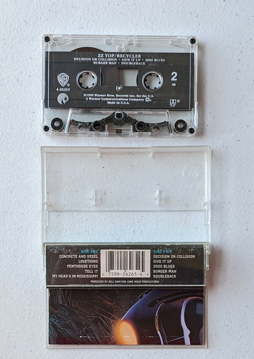 ZZ Top Cassette Tape Recycler 1990 Warner Bro Records 9 26265-4