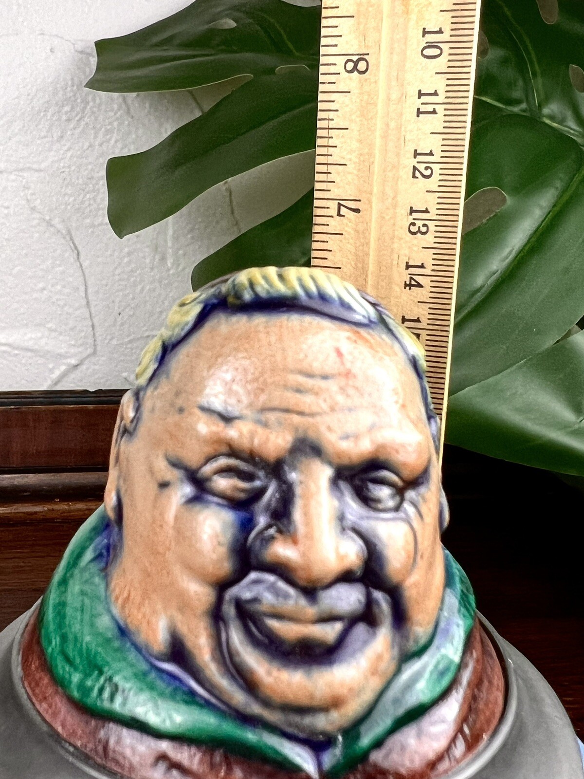 Vintage Lidded Gerzit Gerz Beer Stein Friar Monk Book Bible Germany Stoneware