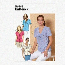 EasyStitch Women's V-Neck Pullover Blouse Pattern, Sizes 4-12, White