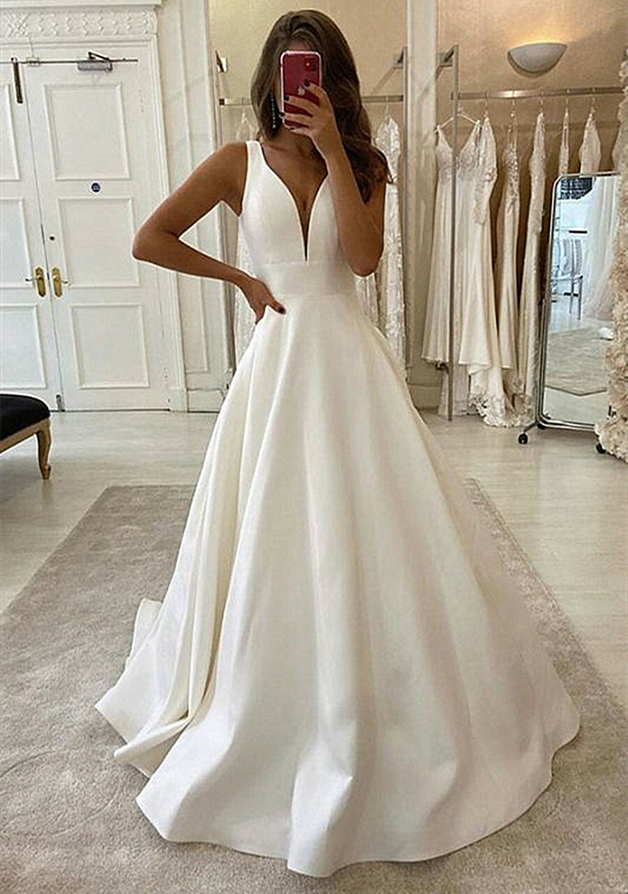 long v neck dress