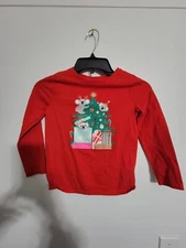 Cat & Jack Christmas Tree Holiday Red Koala Bear Long Sleeve Top 5 6 (6x)