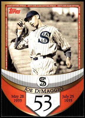 2007 Topps #JDSF27 Joe DiMaggio Joe DiMaggio: The Streak Before the Streak
