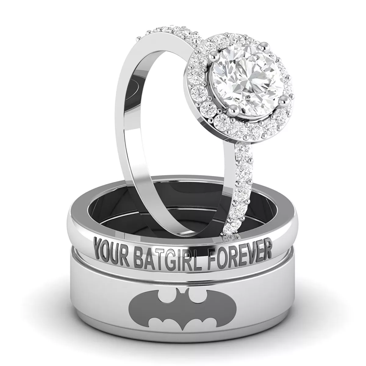 Batman wedding rings his and hers deals