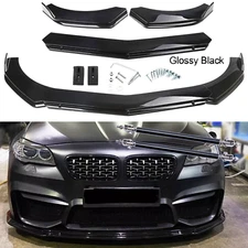 For BMW 5 Series F10 10-16 Front Bumper Lip Spoiler Splitter Body Kit Glossy Blk