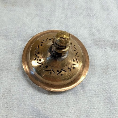 Antique Solid Brass Handmade Teapot Kettle Hammered Moroccan Riveted Deco READ - Picture 14 of 14