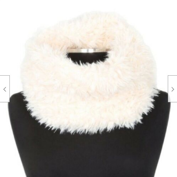 Плюшевый бесконечный шарф Steve Madden из искусственного меха цвета слоновой кости, СДЕЛАНО В ИТАЛИИ, OS