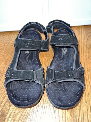 SANDALS by Skechers Mens Size 12 BLACK Adjust Straps Relaxed Fit Lux | eBay