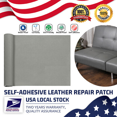 High Quality Leather Repair patch DIY For Car Seat Sofa Rip Holes Patch Grey US