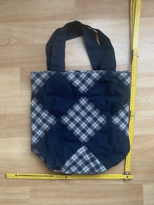 Jeans-Tasche, Patchwork, Handarbeit, blau/kariert