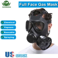 New Full Face Gas Mask Chemical Paint Spray Respirator Dust Gas Mask Reusable US
