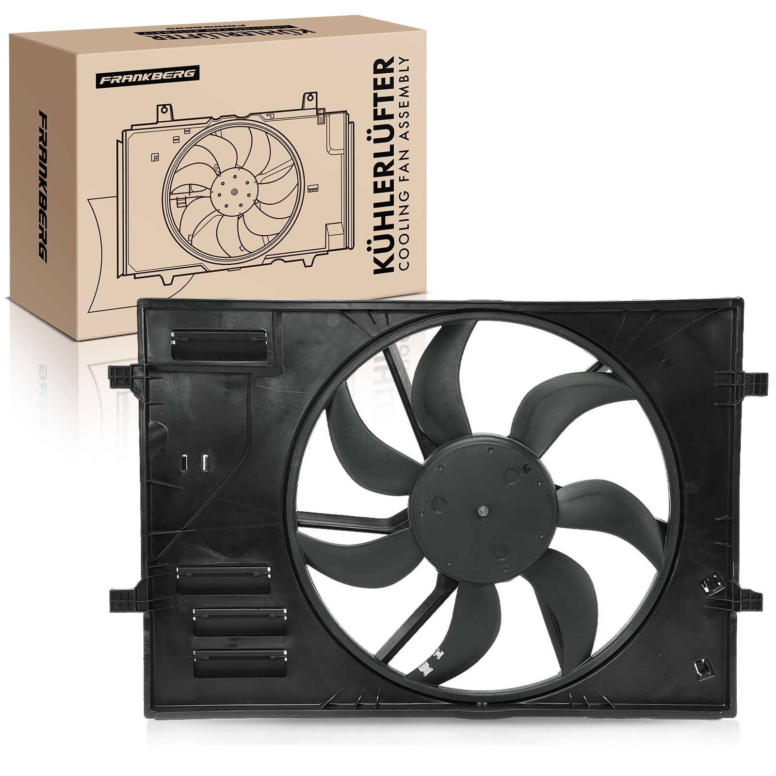 FRANKBERG Radiator Cooling Fan for VW Golf 12-20 Audi A3 12-23 Q2 Skoda Octavia