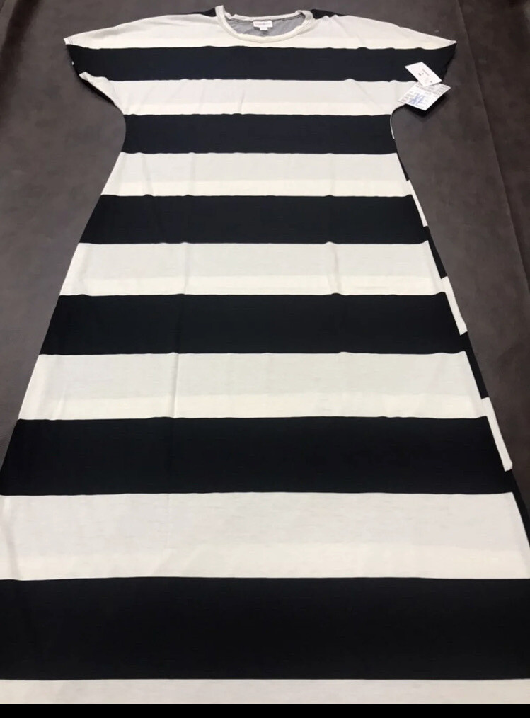 Lularoe Maria Dress Women  Black White Stripe Maxi NWT 2XL 22/24 20/22  XXL  | eBay