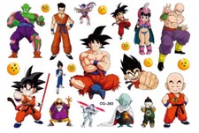 Dragon Ball Temporary Fake Body Art Tattoo Sticker Sheet 10 Characters TD