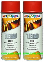 2X400Ml Hitzelack Thermolack Hochtemperatur Hitzefest Auspufflack Grillspray Rot