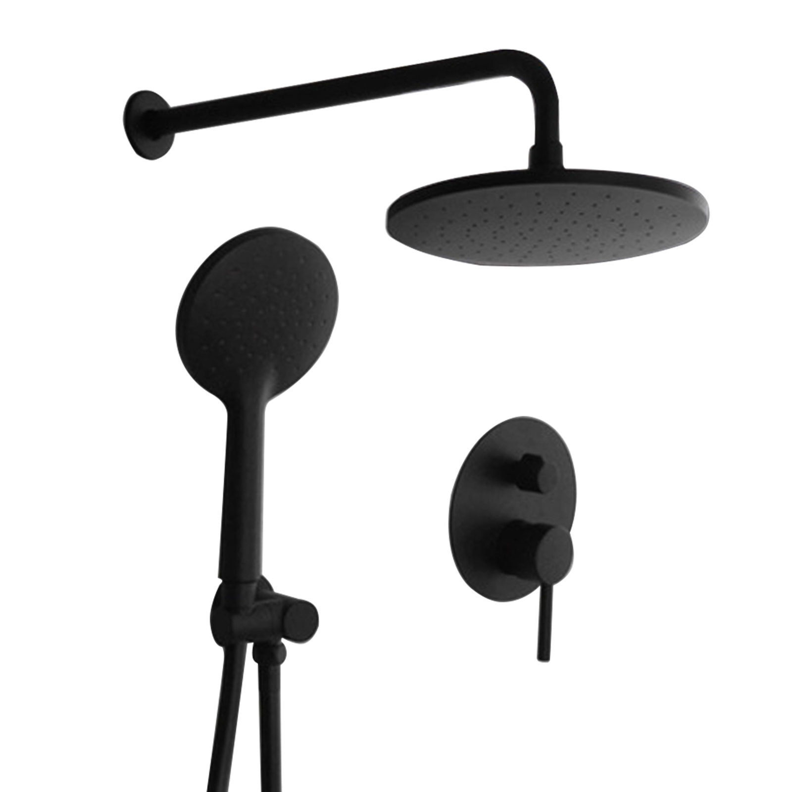 Shower Faucet Set Matte Shower Kit Spray Shower Head Shower System Black New