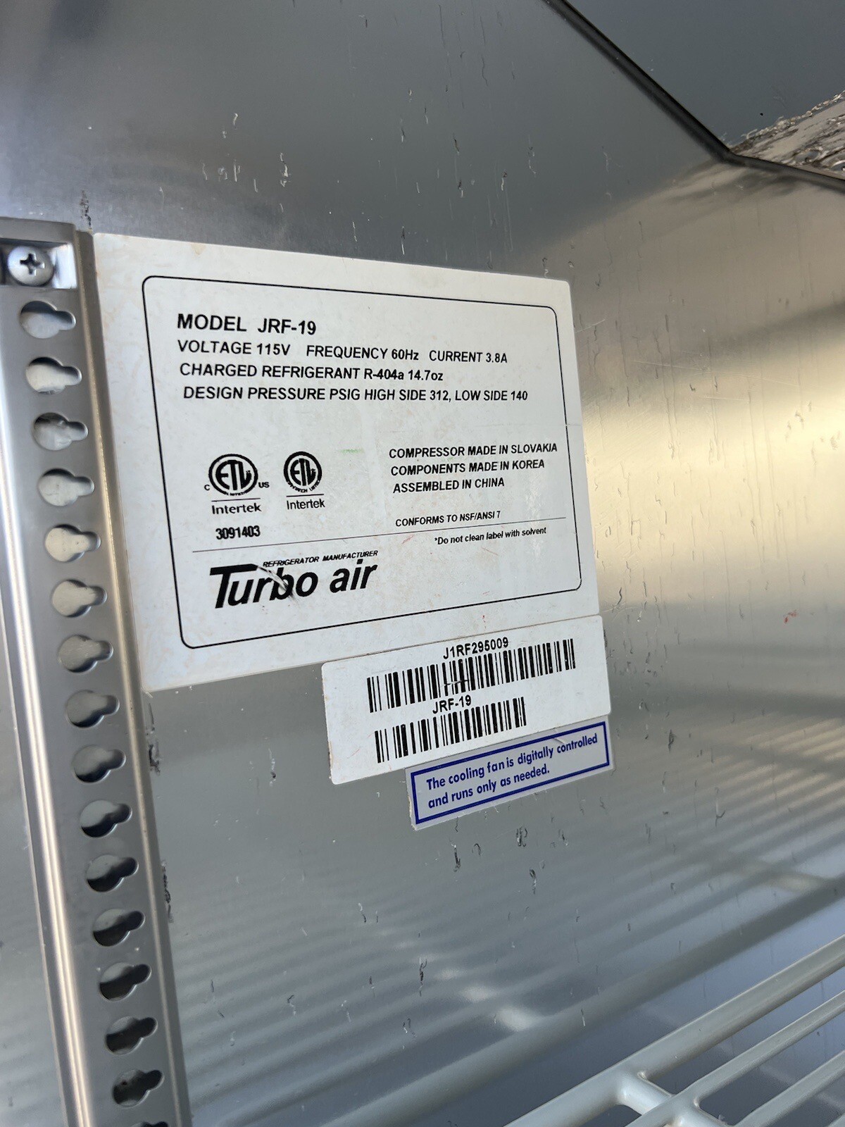 Turbo Air JRF19 Dual Temperature Refrigerator and Freezer Half Doors eBay