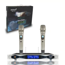STARAUDIO 2 Channel UHF Handheld Wireless Microphone System 2CH KTV Church Mic
