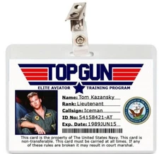 Iceman Tom Kazansky Top Gun ID Badge Card Cosplay Laminate Prop Costume