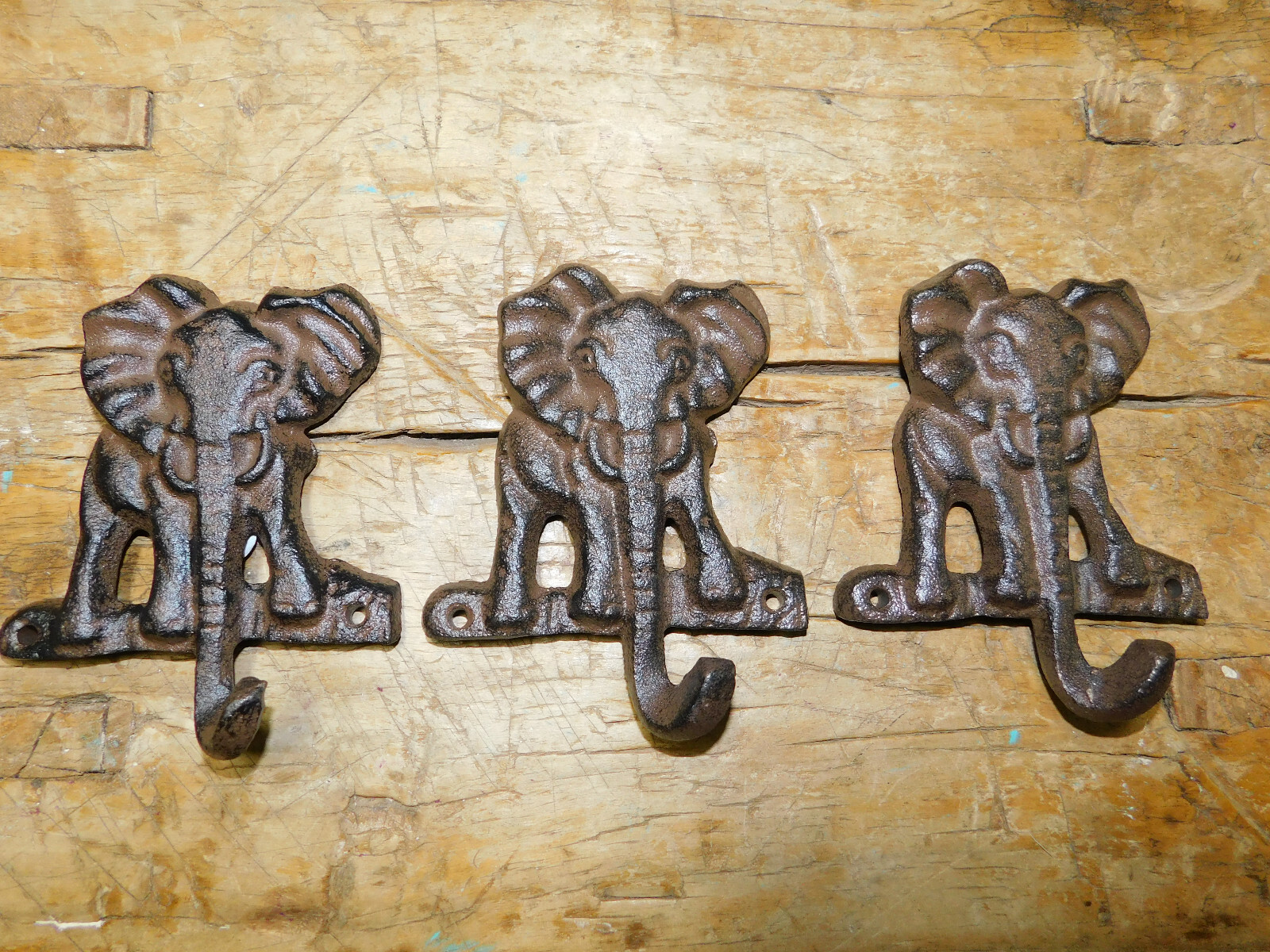 Cast Iron ELEPHANT Towel Hanger Coat Hat Hooks Key Rack Hook CIRCUS DUMBO