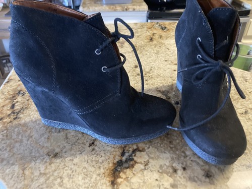 Nine West black wedge boots size 5.5 | eBay