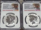 2023 S NGC REVERSE PROOF PF69 SILVER MORGAN & PEACE DOLLAR 2 Pc Coin Set 004