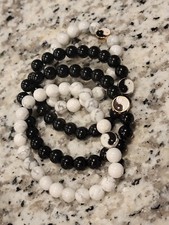 Matching Bracelets for Couples Yin  Yang Pendant Beaded Gemstone Beads