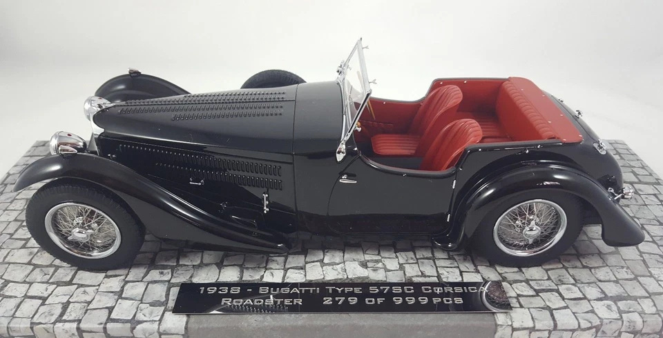 Minichamps 1937 Bugatti Type 57SC Corsica Roadster Blackhawk Resin 1:18*New Item - Image 2 of 4