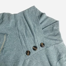 Soft Surroundings Large Mock Neck Long Sleeve Button Accent Ladies Top