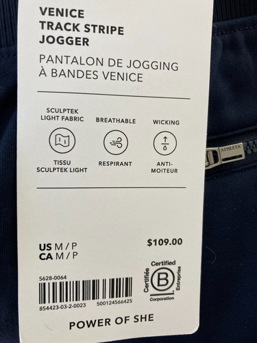 Athleta MP Venice Track Stripe Jogger M Petite Navy / White Stripe #854423 - Picture 12 of 15