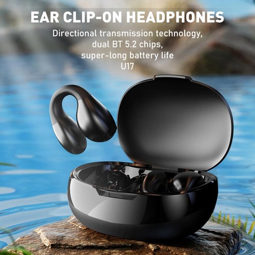 Ear Bone Conduction Earring Type Sports Clip Ear Wireless Bluetooth Earphone USA - Picture 4 of 11