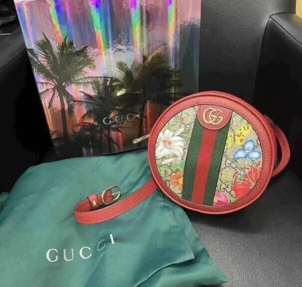 Sac à dos rond GUCCI Ophidia Supreme GG toile fleurie avec boîte COA et sac à poussière 598661