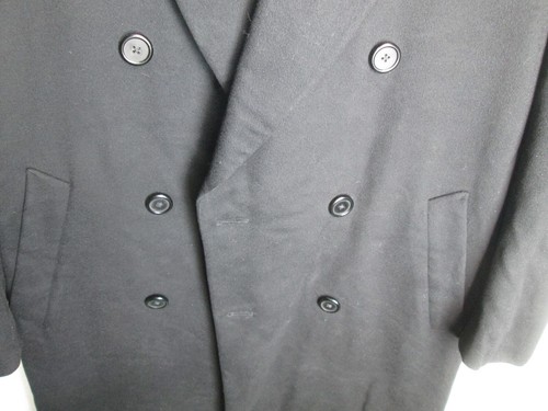 NEIMAN MARCUS LORO PIANA 100% Cashmere Coat Black Men's 38 Reg Double Breasted - Picture 3 of 23